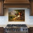 Kitchen tile mural - farm with rooster tile